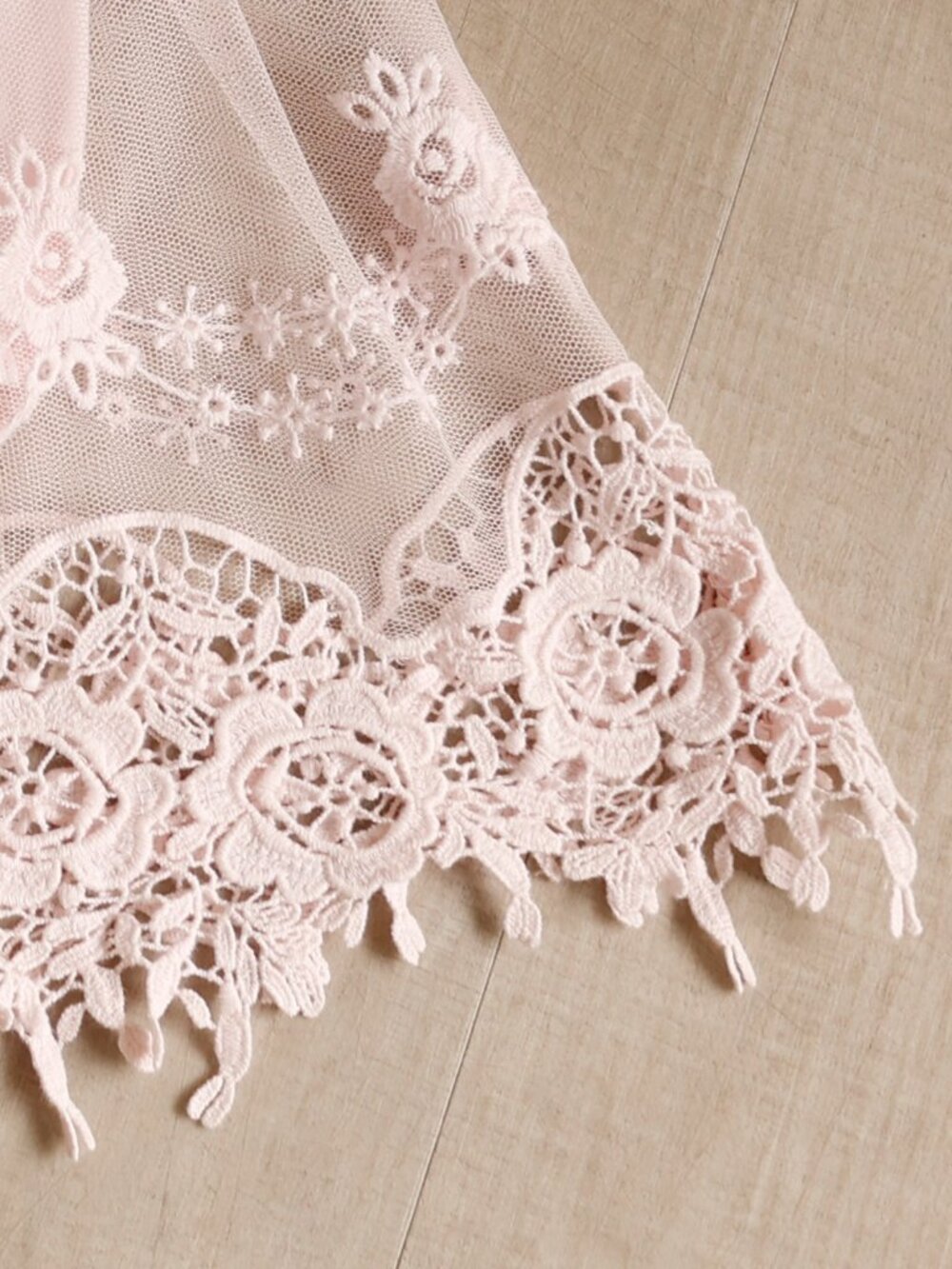 Pink Tulle Cotton Embroidered Lace Overlay Onesie Baby Couture Newborn or 6/9 Mo - Picture 5 of 5